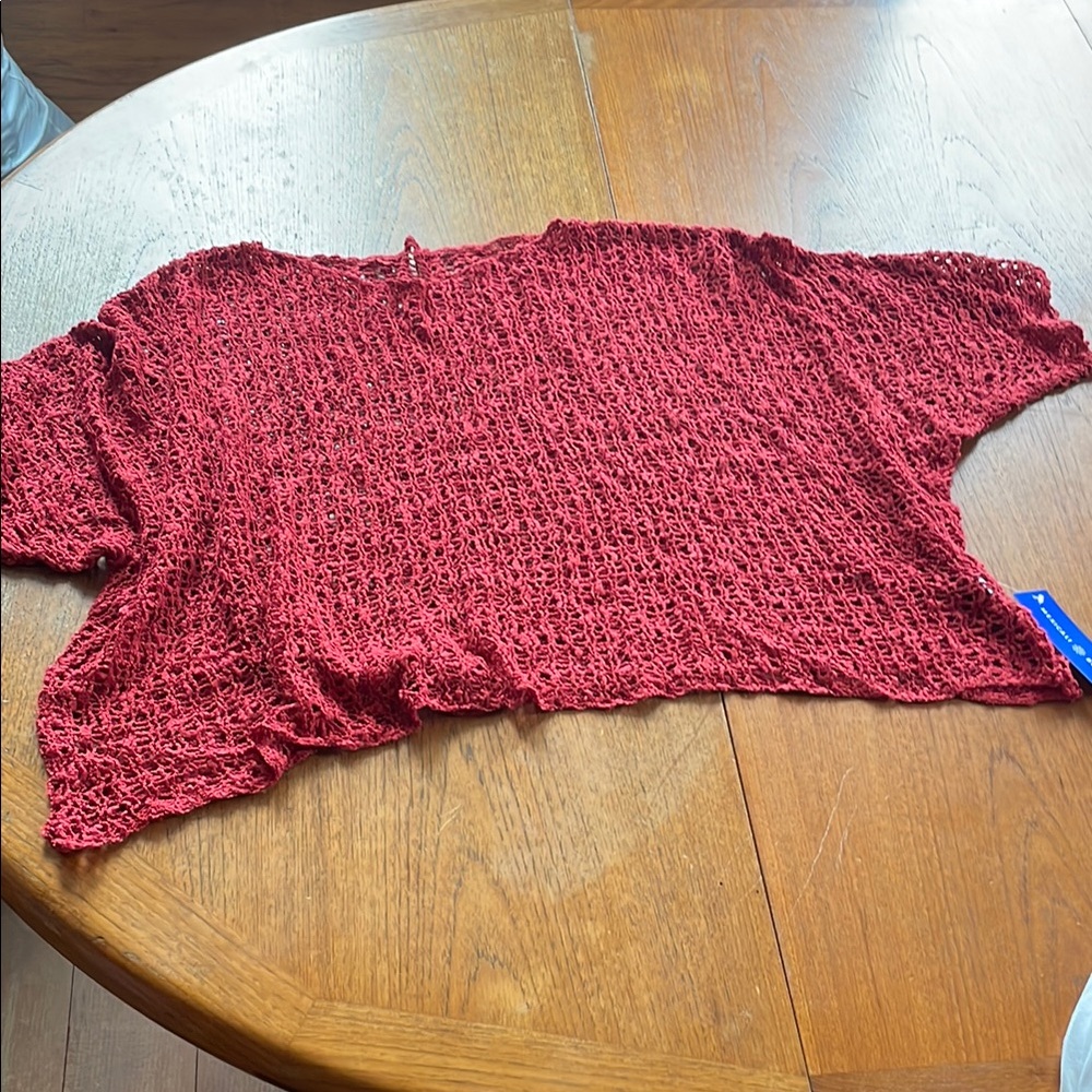 Red Knit Cropped Top